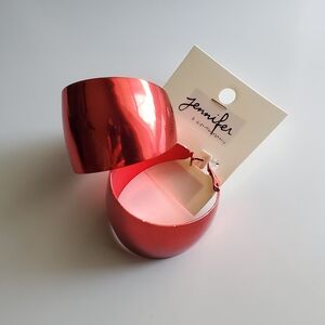 Bright Red Hoop Earrings